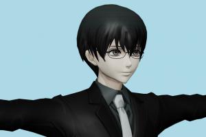 Haise Sasaki Tokyo-Ghoul, woman, female, people, human, xna, characters, rigged